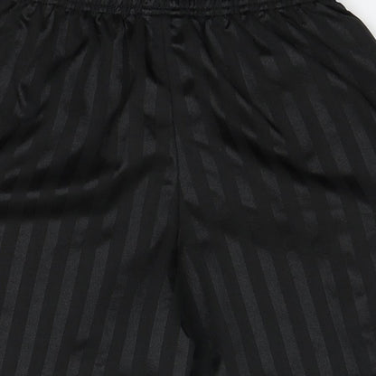 Precision Boys Black Striped Polyester Utility Shorts   Regular