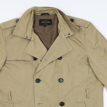Womens UK Size L River Island Brown Overcoat