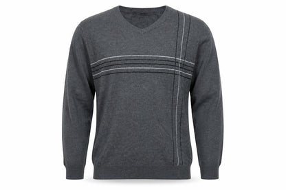 Cedarwood State Mens Grey Round Neck Acrylic Pullover Jumper Size M