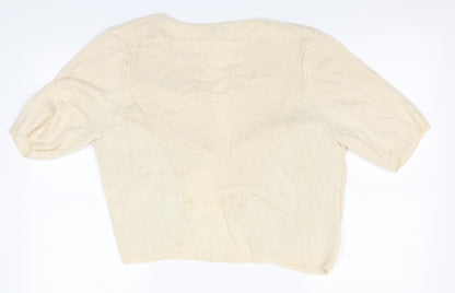 Womens UK Size XL Preworn Ivory Cardigan Jumper