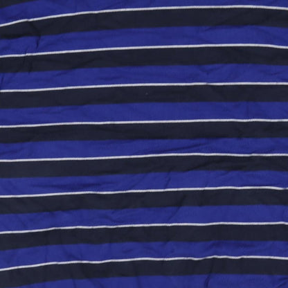 Cedar Wood State Mens Blue Round Neck Striped Cotton Pullover Jumper Size M