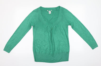 Womens UK Size 10 Preworn Green Pullover Jumper