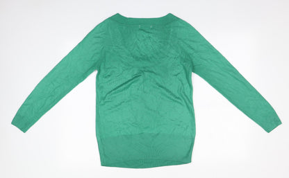 Womens UK Size 10 Preworn Green Pullover Jumper