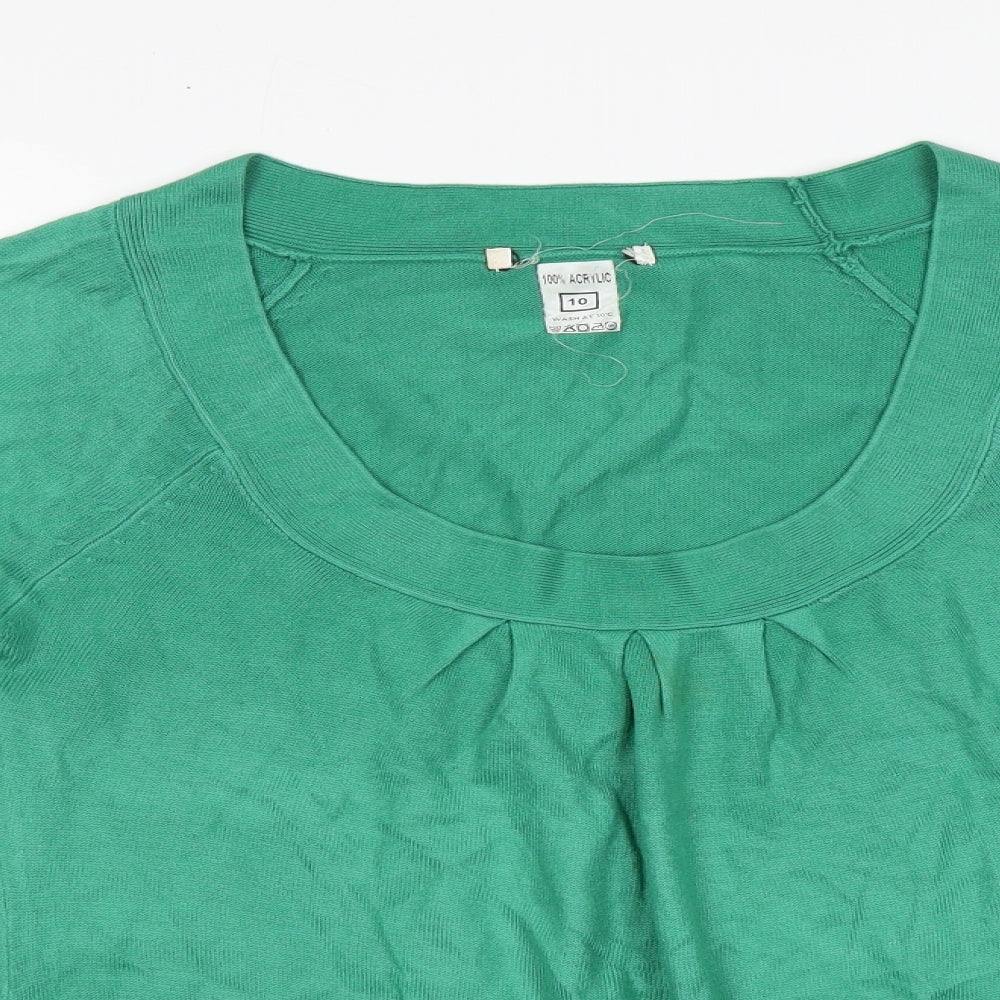 Womens UK Size 10 Preworn Green Pullover Jumper