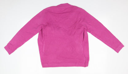 FILAT! Womens Pink Round Neck  Acrylic Pullover Jumper Size S