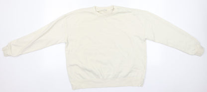 Primark Womens Ivory Round Neck  Cotton Pullover Jumper Size 10