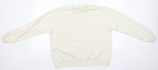 Primark Womens Ivory Round Neck  Cotton Pullover Jumper Size 10