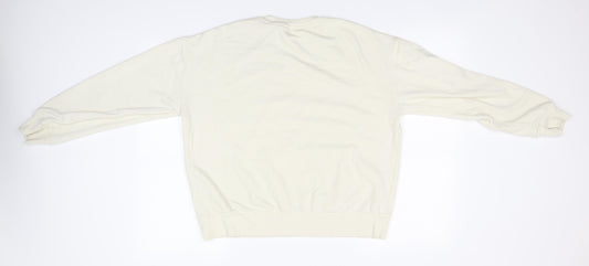 Primark Womens Ivory Round Neck  Cotton Pullover Jumper Size 10