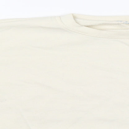 Primark Womens Ivory Round Neck  Cotton Pullover Jumper Size 10