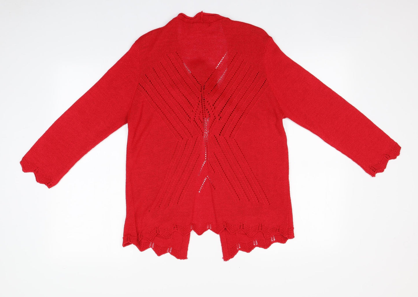 Womens UK Size M Preworn Red Cardigan Jumper