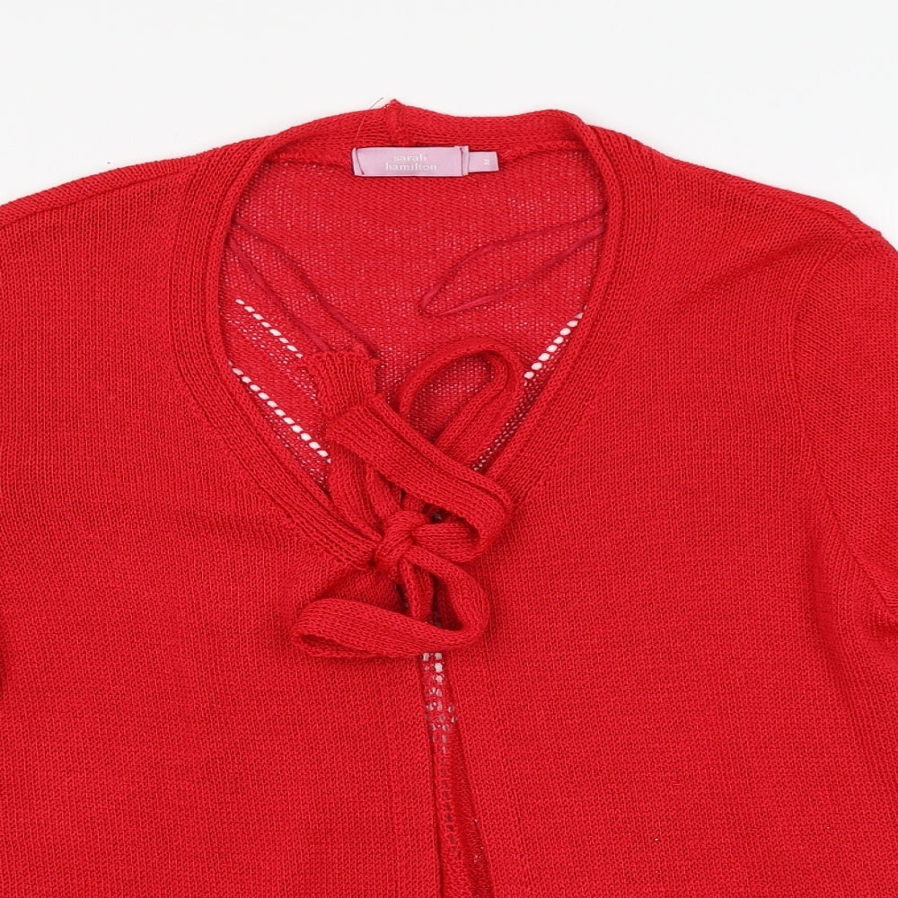 Womens UK Size M Preworn Red Cardigan Jumper