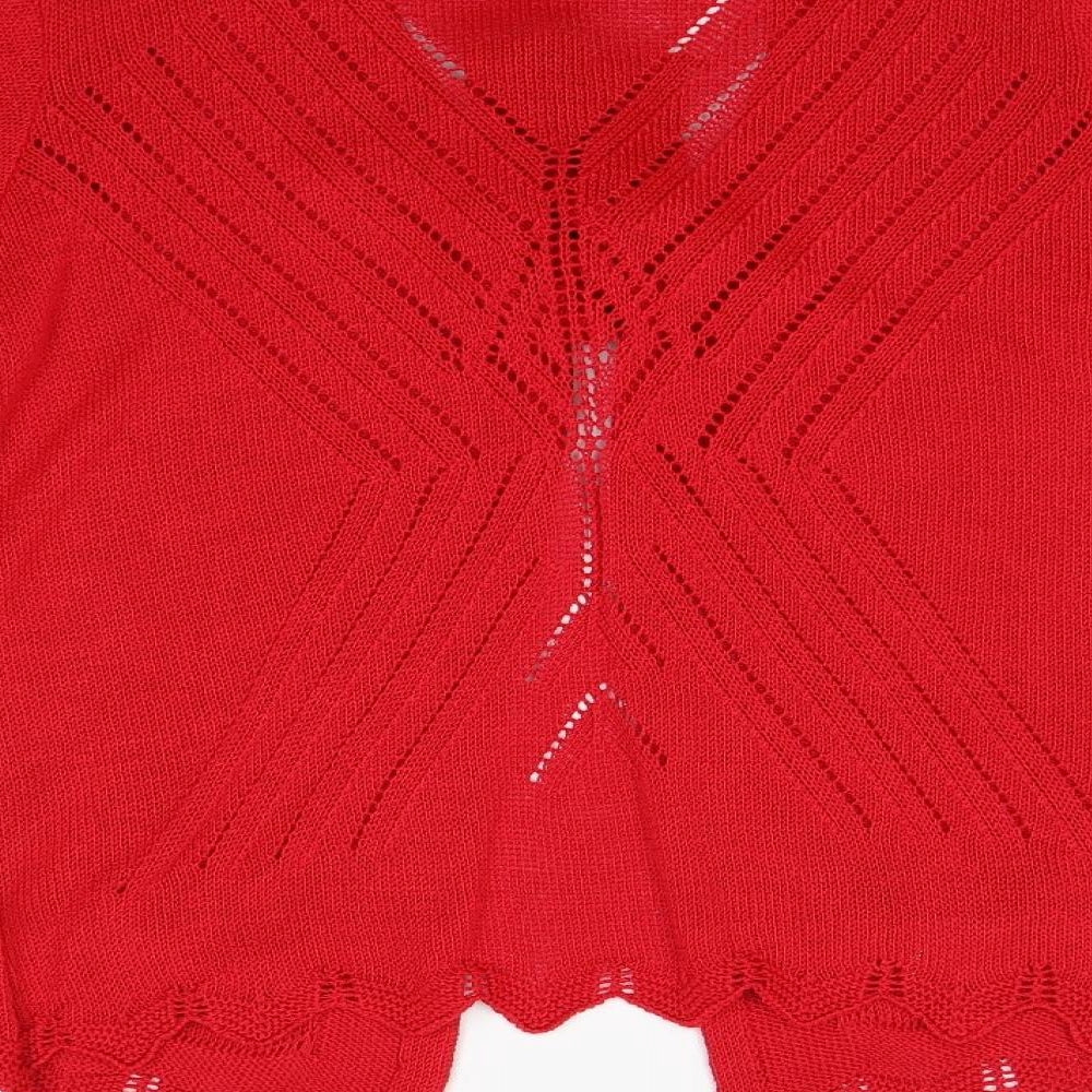 Womens UK Size M Preworn Red Cardigan Jumper