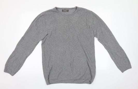 Primark Mens Grey Round Neck  Cotton Pullover Jumper Size L