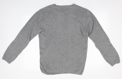 Primark Mens Grey Round Neck  Cotton Pullover Jumper Size L