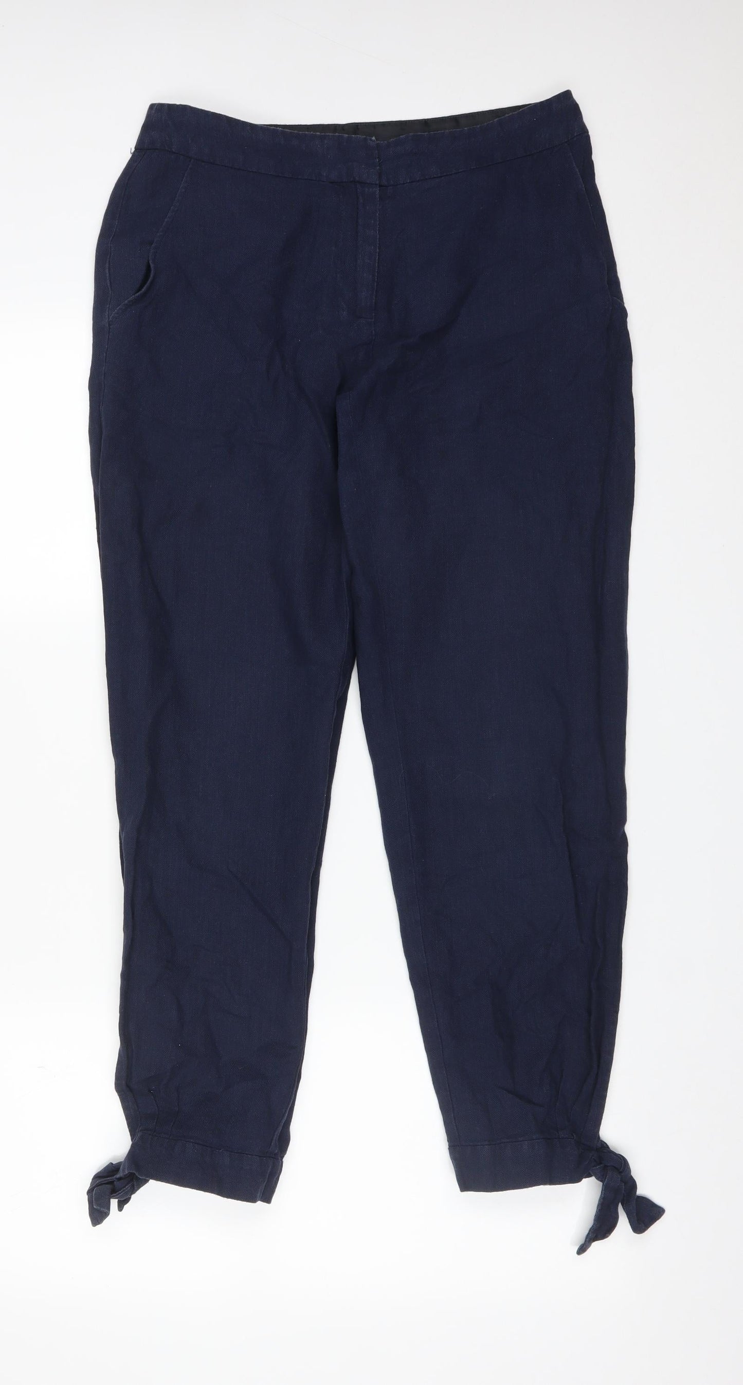 Womens UK Size 8 LAURA  ASHLEY Regular Fit  Blue Trousers