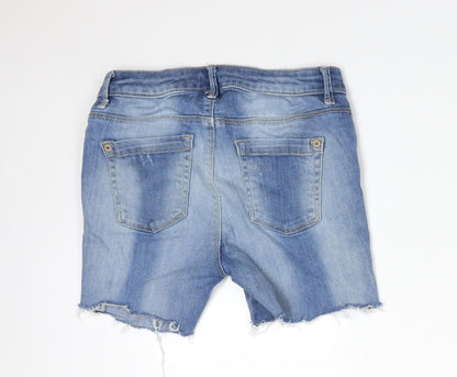 Topshop Womens Blue  Cotton Cut-Off Shorts Size 26 L3 in Regular