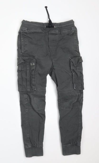 H&M Boys Grey  Cotton Cargo Trousers Size 9 Months  Regular