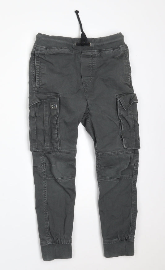 H&M Boys Grey  Cotton Cargo Trousers Size 9 Months  Regular