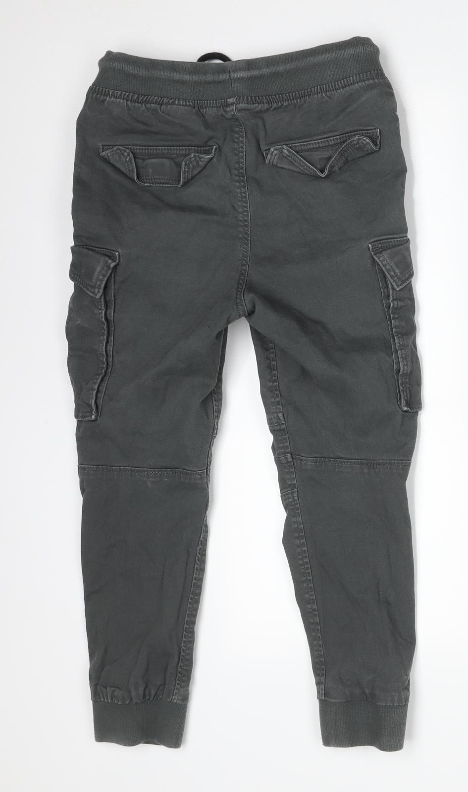 H&M Boys Grey  Cotton Cargo Trousers Size 9 Months  Regular
