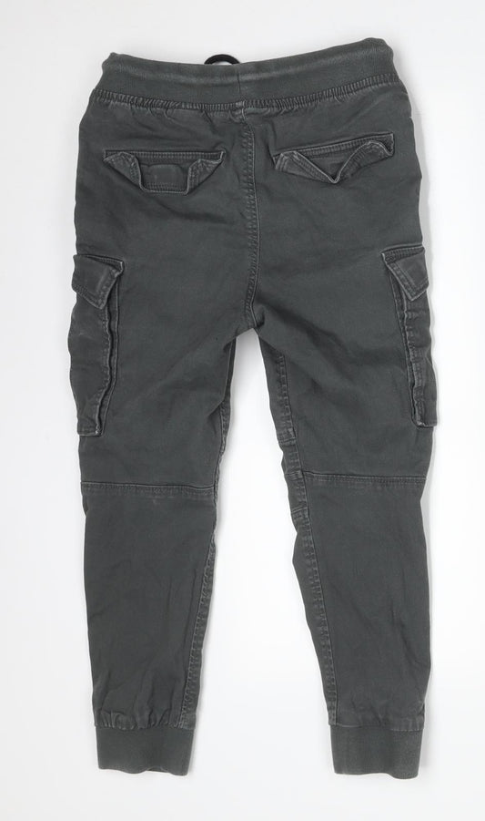 H&M Boys Grey  Cotton Cargo Trousers Size 9 Months  Regular