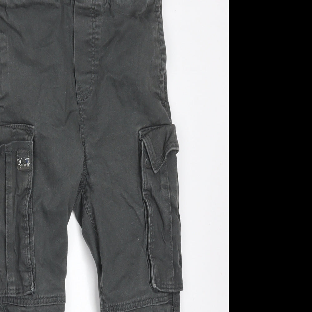 H&M Boys Grey  Cotton Cargo Trousers Size 9 Months  Regular