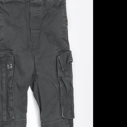 H&M Boys Grey  Cotton Cargo Trousers Size 9 Months  Regular