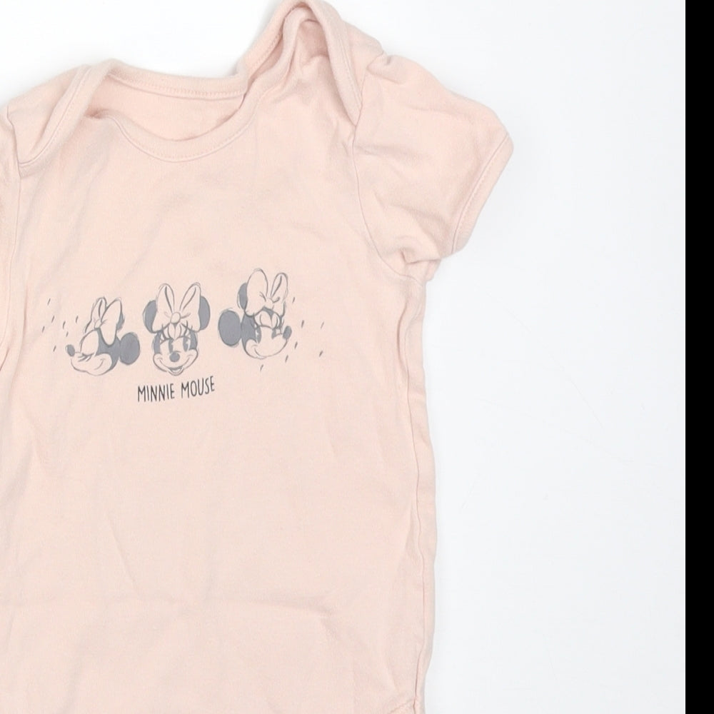 George Girls Pink  Cotton Bodysuit One-Piece Size 2-3 Years   - DISNEY MINNIE MOUSE