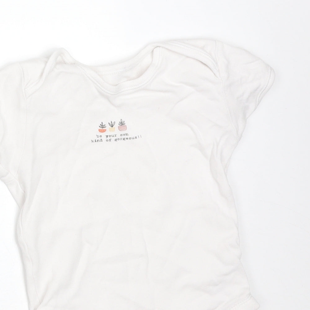 George Girls White  Cotton Bodysuit One-Piece Size 2-3 Years   - BE YOUR OWN KIND OF GORGEOUS