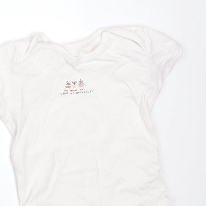 George Girls White  Cotton Bodysuit One-Piece Size 2-3 Years   - BE YOUR OWN KIND OF GORGEOUS