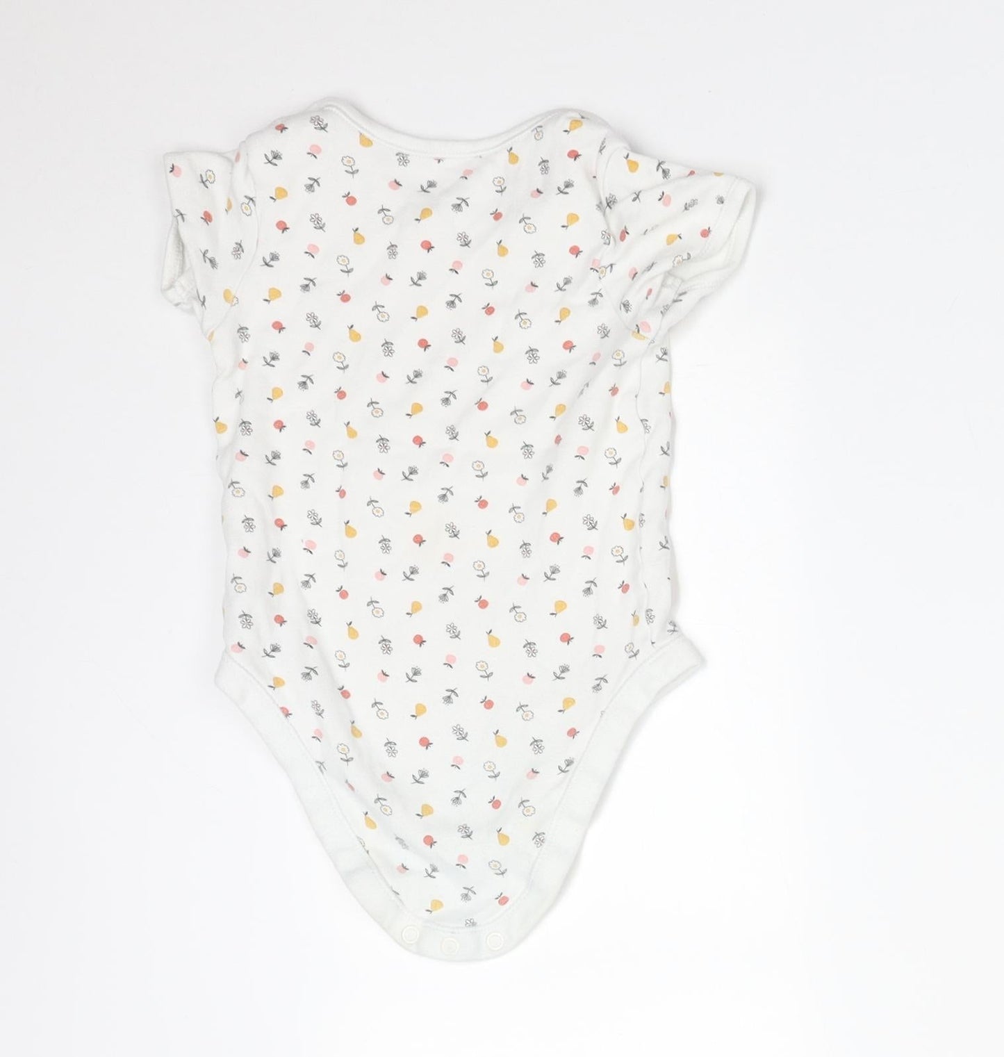 George Girls White Floral Cotton Bodysuit One-Piece Size 2-3 Years   - APPLES AND PEARS