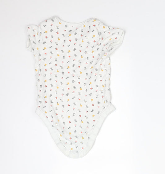 George Girls White Floral Cotton Bodysuit One-Piece Size 2-3 Years   - APPLES AND PEARS