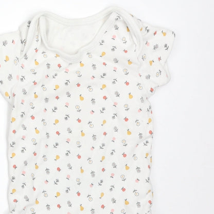 George Girls White Floral Cotton Bodysuit One-Piece Size 2-3 Years   - APPLES AND PEARS