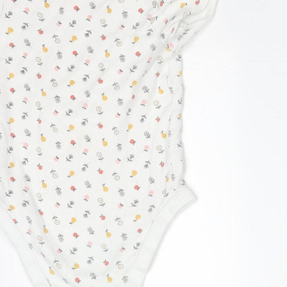 George Girls White Floral Cotton Bodysuit One-Piece Size 2-3 Years   - APPLES AND PEARS