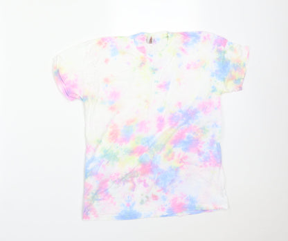 Fruit of the Loom Girls Multicoloured  Cotton Basic T-Shirt Size 9-10 Years Round Neck