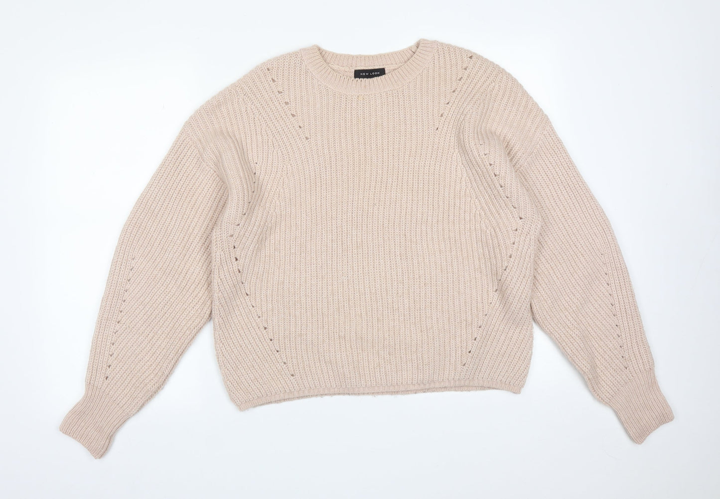 New Look Womens Pink  Acrylic Pullover Sweatshirt Size M