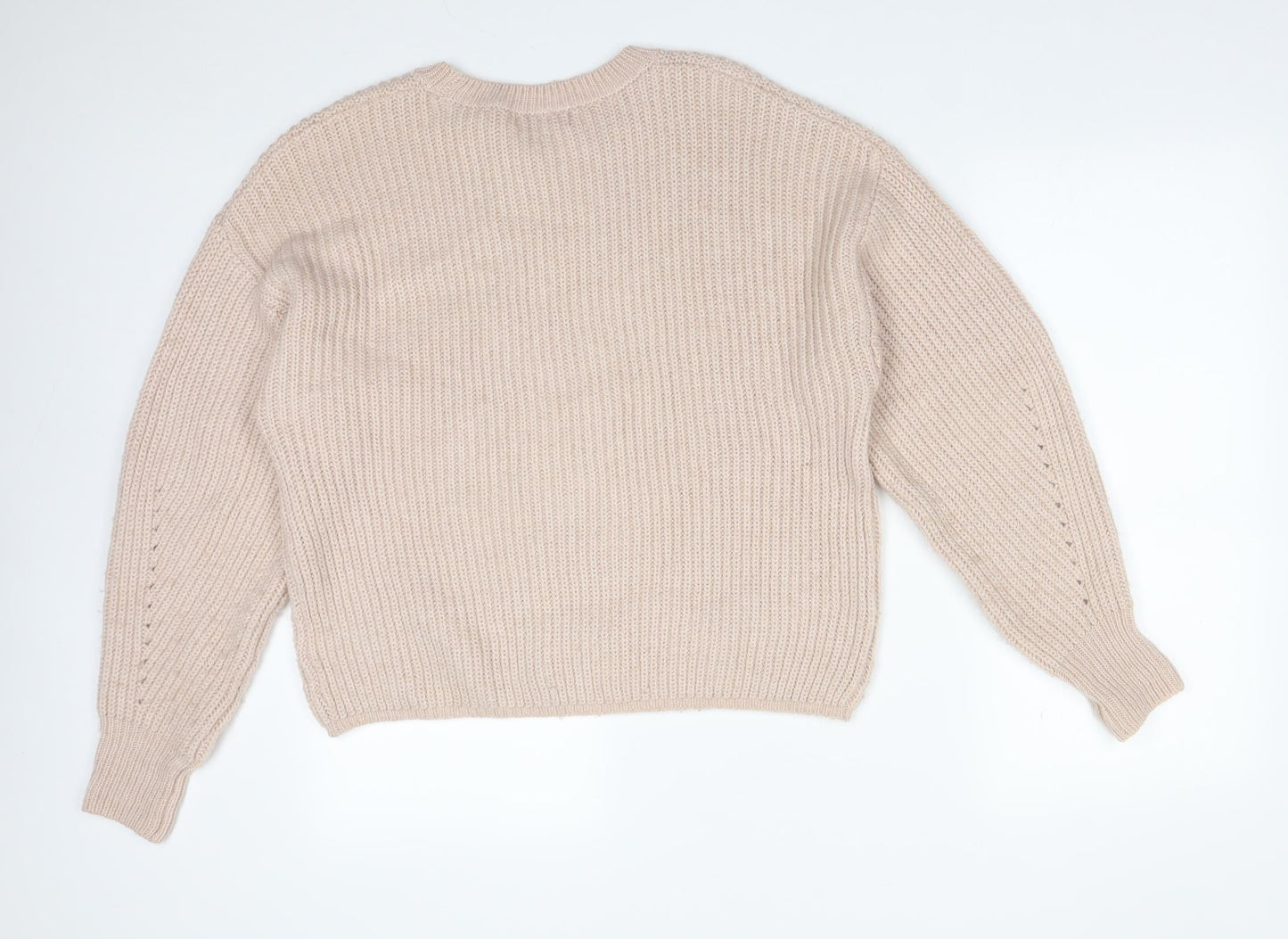 New Look Womens Pink  Acrylic Pullover Sweatshirt Size M