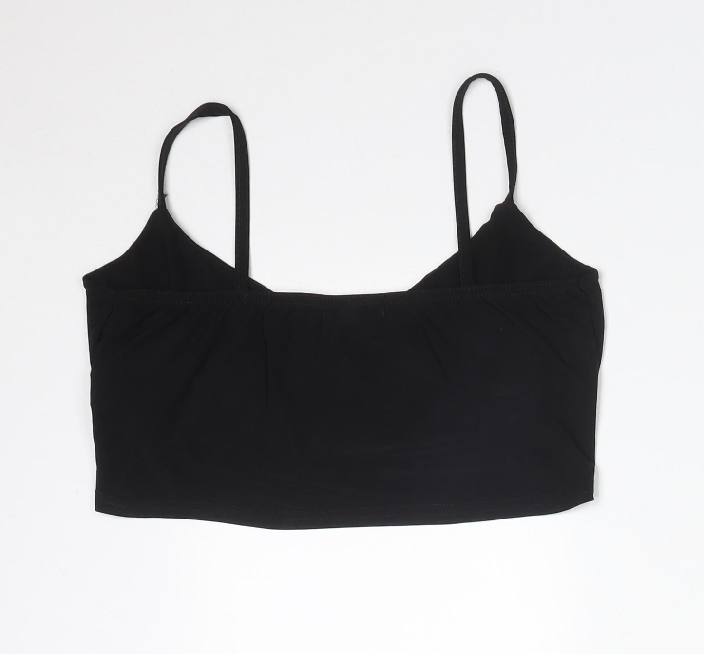 Womens UK Size 10 PRETTYLITTLETHING Black Camisole T-Shirt