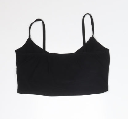 Womens UK Size 10 PRETTYLITTLETHING Black Camisole T-Shirt
