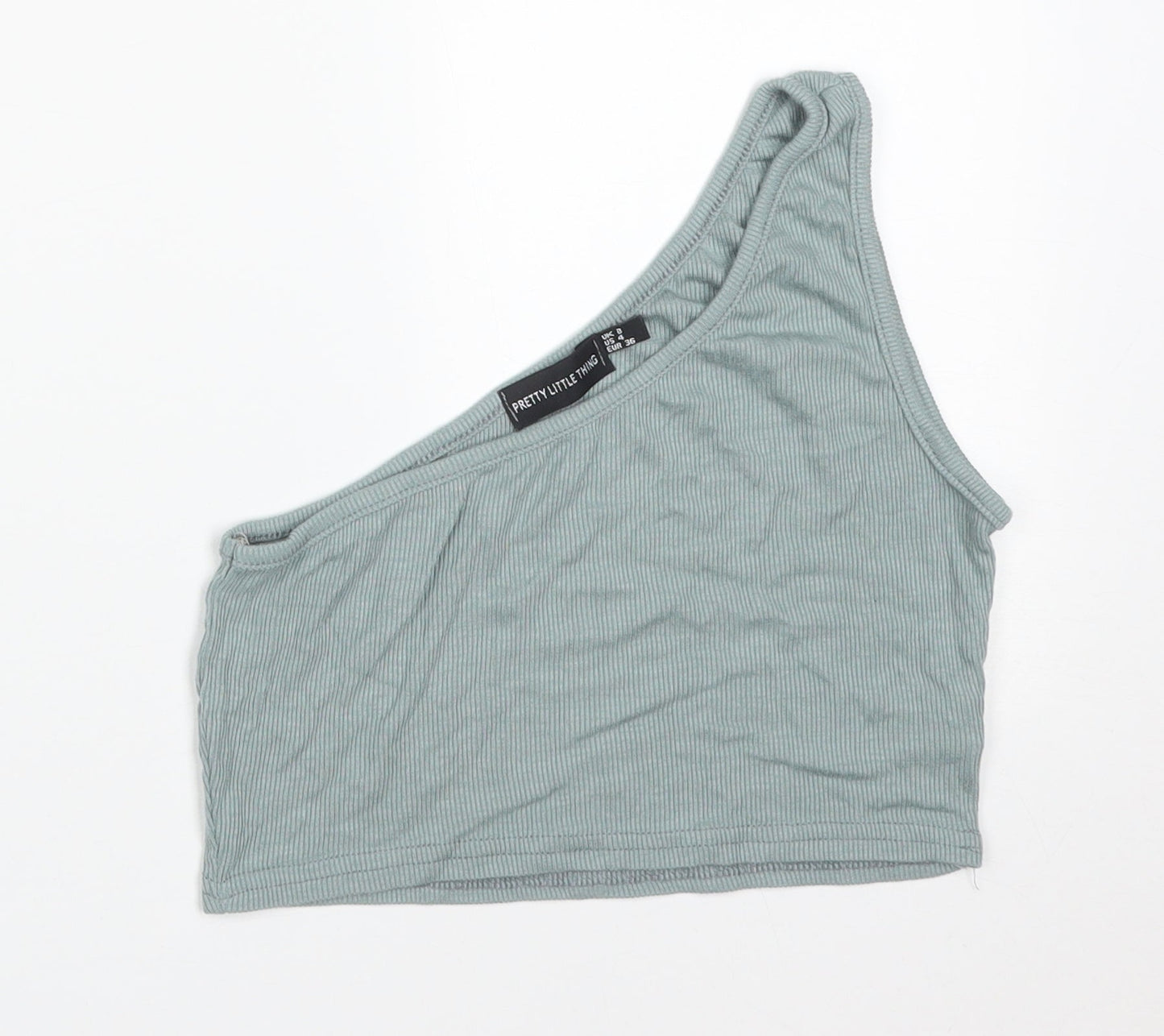 Womens UK Size 8 PRETTYLITTLETHING Green Camisole T-Shirt