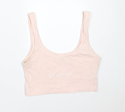 Womens UK Size 8 Missguided Pink Cropped T-Shirt