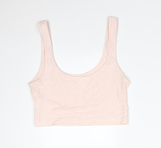 Womens UK Size 8 Missguided Pink Cropped T-Shirt