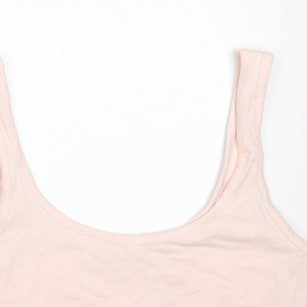 Womens UK Size 8 Missguided Pink Cropped T-Shirt
