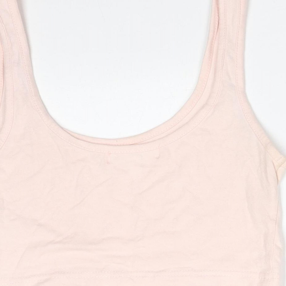 Womens UK Size 8 Missguided Pink Cropped T-Shirt