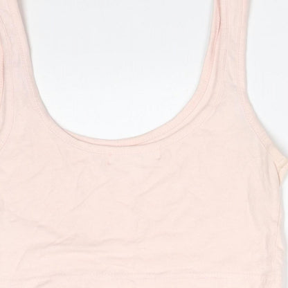 Womens UK Size 8 Missguided Pink Cropped T-Shirt