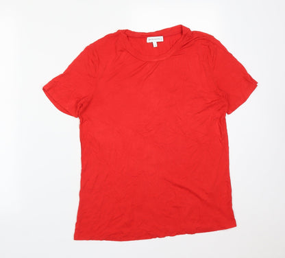 Womens UK Size 10 Warehouse Red Basic T-Shirt