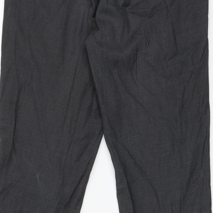 Mens UK Size 34 CEDARWOOD STATE Regular Fit Dress Pants Grey Trousers