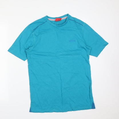Slazenger Mens Blue  Cotton  T-Shirt Size S Round Neck