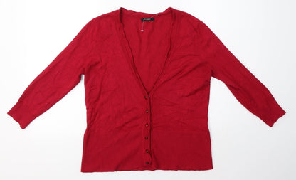 Linea Womens Pink Round Neck  Viscose Cardigan Jumper Size L