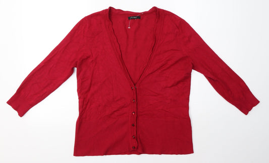 Linea Womens Pink Round Neck  Viscose Cardigan Jumper Size L