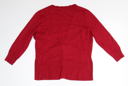 Linea Womens Pink Round Neck  Viscose Cardigan Jumper Size L